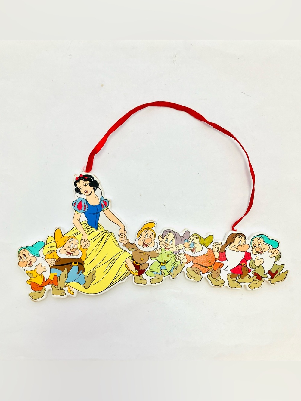 Disney Snow White & 7 Dwarves Wooden Ornament Kurt S Adler Minor Wear